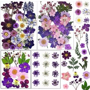 92 Pcs Purple Dried Flowers for Resin Crafts