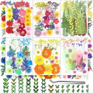 210 Pcs Dried Pressed Flowers for Resin Crafts
