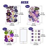 92 Pcs Purple Dried Flowers for Resin Crafts