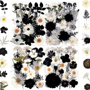 90 Pcs Black Dried Flowers for Resin Art