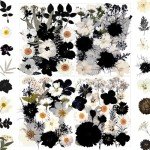 90 Pcs Black Dried Flowers for Resin Art