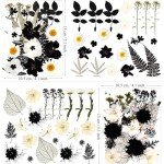 90 Pcs Black Dried Flowers for Resin Art