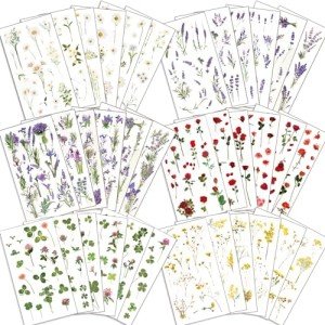 36 Sheets Transparent Floral Resin Stickers Set