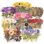 Pressed Flower Resin Stickers Set - 320 Pieces