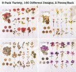 Pressed Flower Resin Stickers Set - 320 Pieces