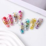 3D Dried Flower Nail Art Stickers – Rose Red