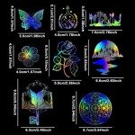 225PCS Holographic Glitter Resin Art Stickers