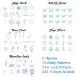 225PCS Holographic Glitter Resin Art Stickers