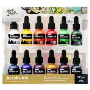 Mont Marte 12pc Premium Acrylic Ink Set