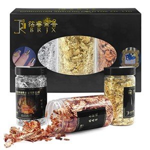 Metallic Gold, Silver & Copper Gilding Flakes Set