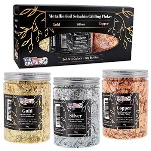 Metallic Foil Leaf Flakes Kit - 3 Colors