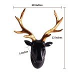 Glossy Black Resin Deer Head Wall Decor