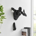 Glossy Black 3D Resin Wall Art Sculpture