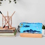 Rectangle Resin Molds with USB Wooden Lamp Base