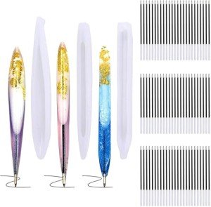 3-Piece Pen Shape Resin Mold Set with Refills