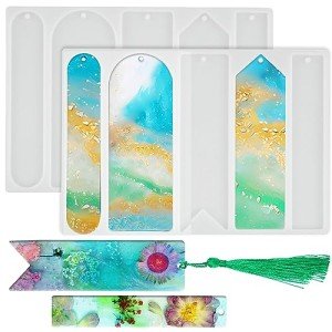 2Pcs Large Silicone Bookmark Mold Set for Resin