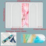 2Pcs Large Silicone Bookmark Mold Set for Resin
