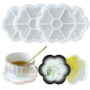 Flower Resin Coaster Molds - 4 Pack Set