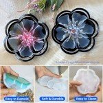 Flower Resin Coaster Molds - 4 Pack Set