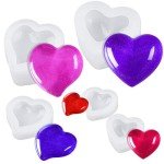 Silicone 3D Heart Shape Molds for Resin Art