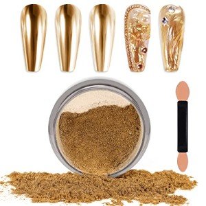 Bright Gold Chrome Nail Powder for Resin Art