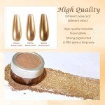 Bright Gold Chrome Nail Powder for Resin Art