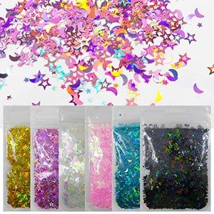 Star Moon Glitter Flakes for Resin Art