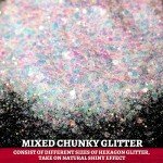 LEOBRO Iridescent White Chunky Glitter for Crafts
