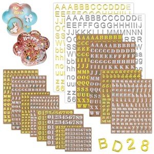 Mini Silver and Gold Letter Resin Stickers