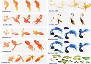 10 Sheets 3D Koi Fish Stickers for Resin Art
