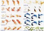10 Sheets 3D Koi Fish Stickers for Resin Art