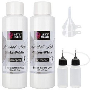 White Alcohol Ink for Resin Crafting (2 Bottles)