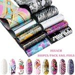 300 Sheets Floral Nail Art Foil Set