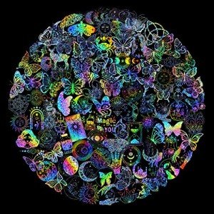 300Pcs Waterproof Holographic Butterfly Decor Stickers