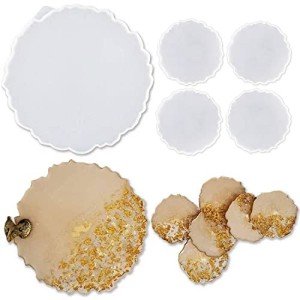 Silicone Resin Molds Set: Large Tray & Coasters