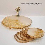 Silicone Resin Molds Set: Large Tray & Coasters