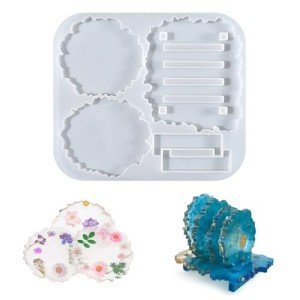 Silicone Resin Coaster Molds with Holder
