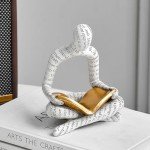 Modern White Thinker Resin Statue for Home Decor