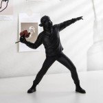 Black Flower Thrower Resin Art Statue Decor