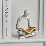 Modern White Thinker Resin Statue for Home Decor