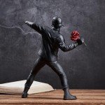 Black Flower Thrower Resin Art Statue Decor