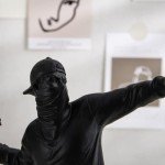 Black Flower Thrower Resin Art Statue Decor