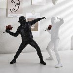 Black Flower Thrower Resin Art Statue Decor