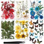 Dried Flower & Butterfly Sticker Set for Resin