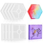 8-Piece Resin Coaster Molds Set - Square & Hexagon