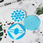6PCS Silicone Resin Coaster Molds Set