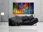 Colorful Abstract Heart Canvas Wall Art Set