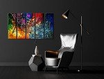Colorful Abstract Heart Canvas Wall Art Set