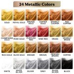 Metallic Alcohol Ink Set - 24 Vibrant Colors