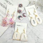 Geometric Moon Resin Earrings Silicone Mold Set